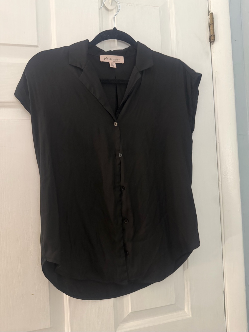 Philosophy Republic Clothing XS Black Button Front Collared Blouse